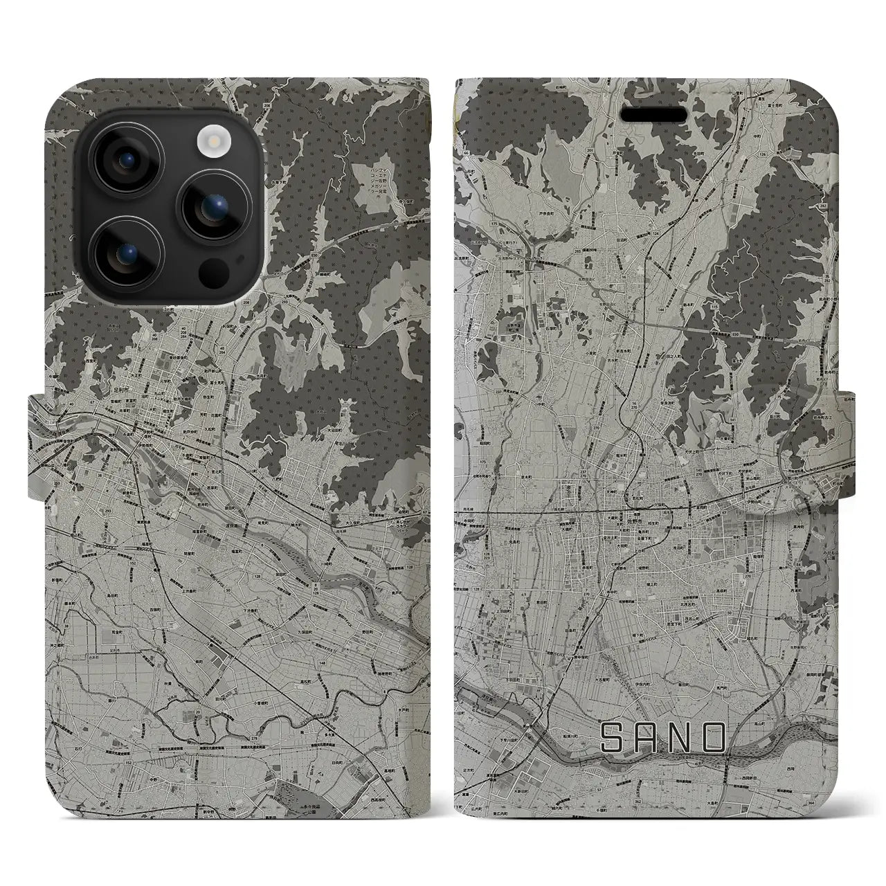 【佐野(栃木県)】地図柄iPhoneケース(手帳タイプ)