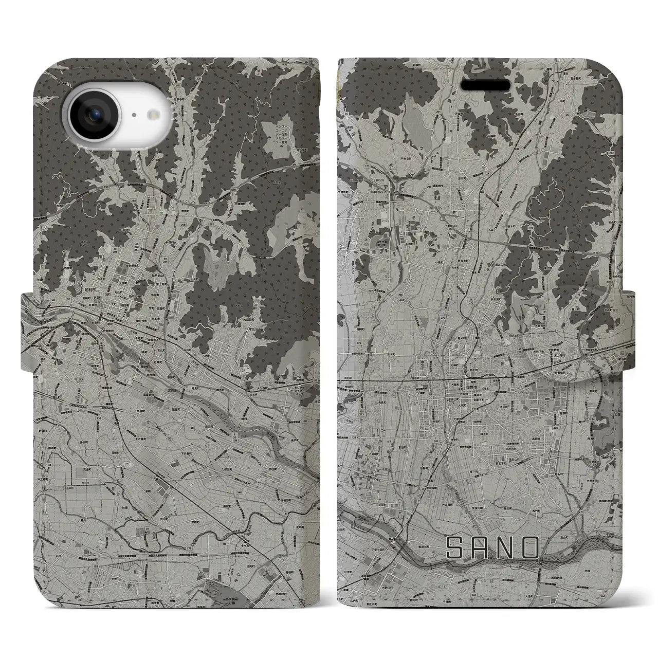 【佐野(栃木県)】地図柄iPhoneケース(手帳タイプ)