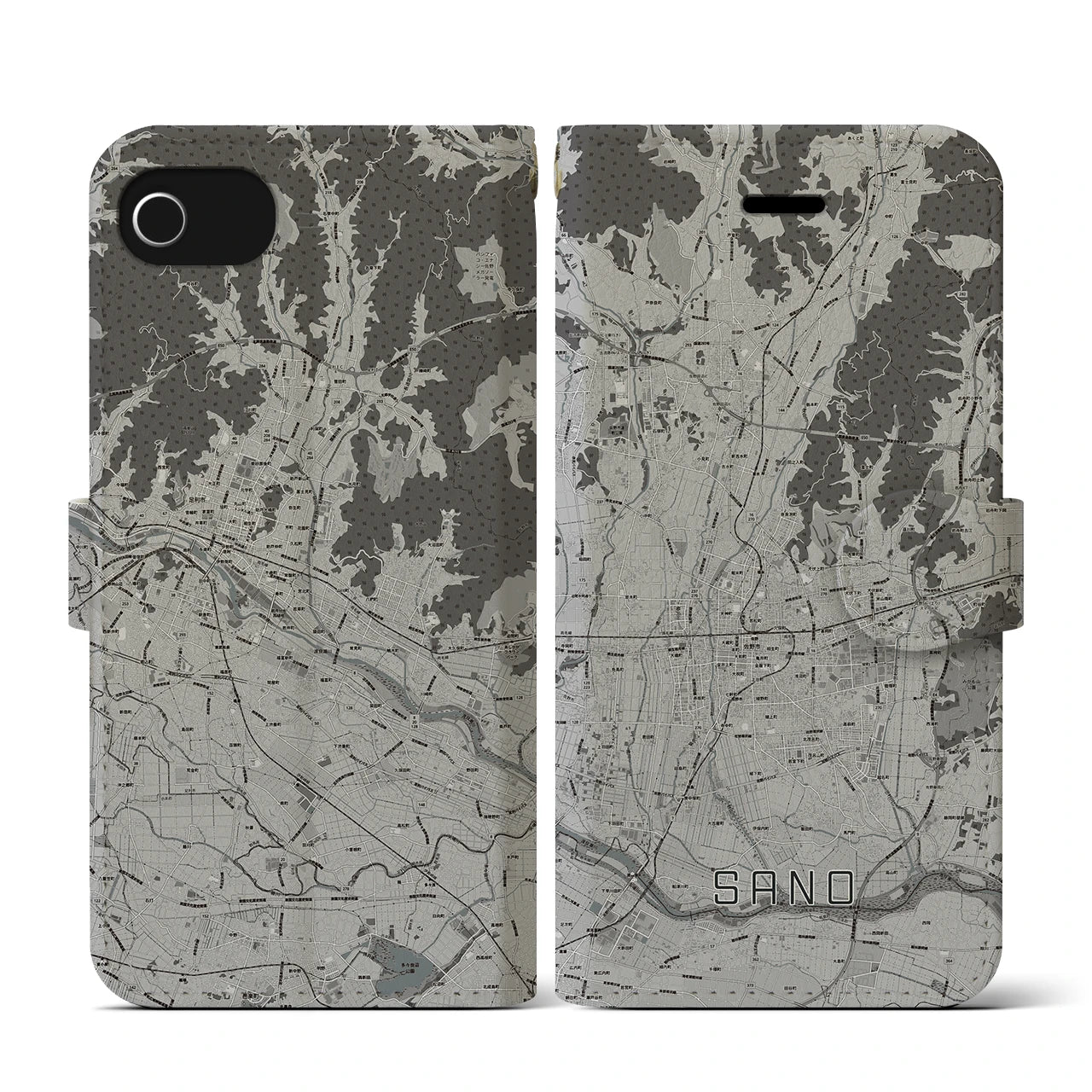 【佐野(栃木県)】地図柄iPhoneケース(手帳タイプ)