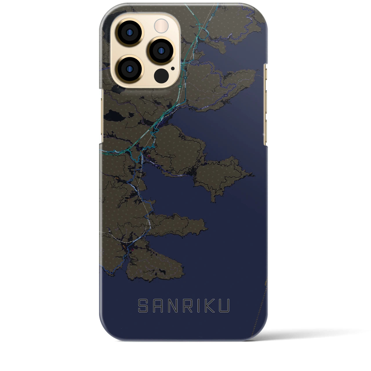 【三陸(岩手県)】地図柄iPhoneケース(バックカバータイプ)