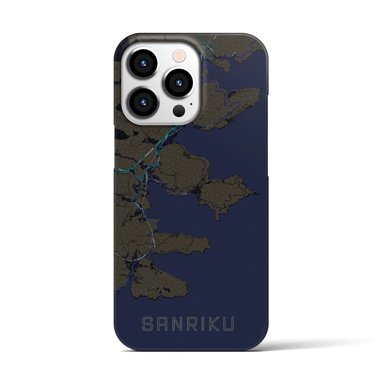 【三陸(岩手県)】地図柄iPhoneケース(バックカバータイプ)