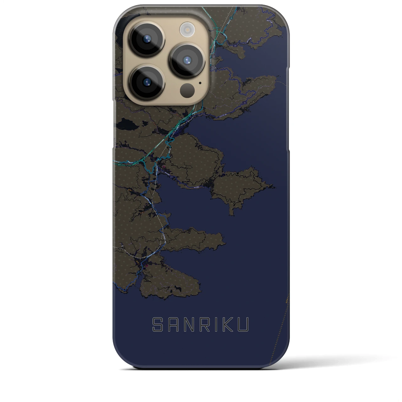 【三陸(岩手県)】地図柄iPhoneケース(バックカバータイプ)