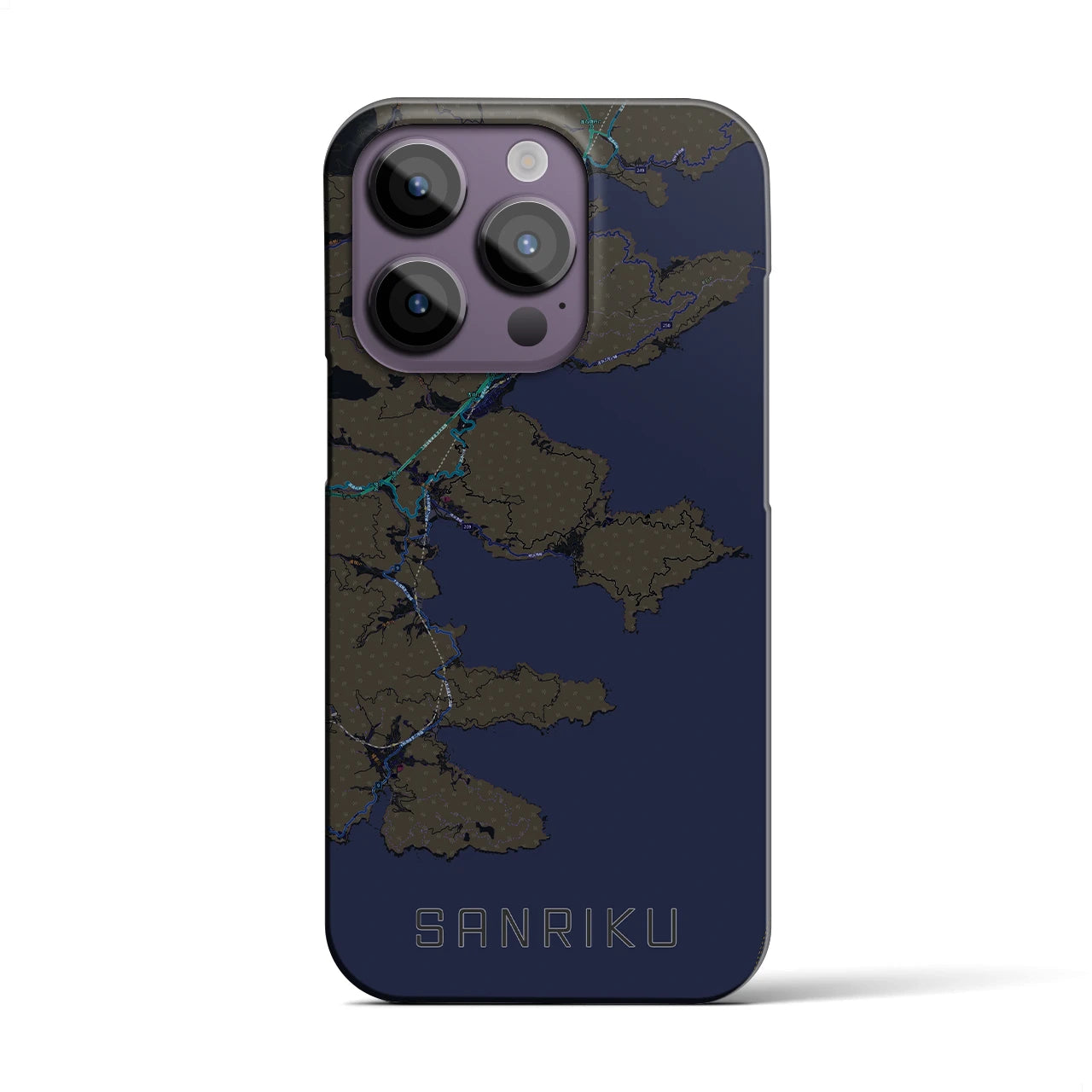 【三陸(岩手県)】地図柄iPhoneケース(バックカバータイプ)