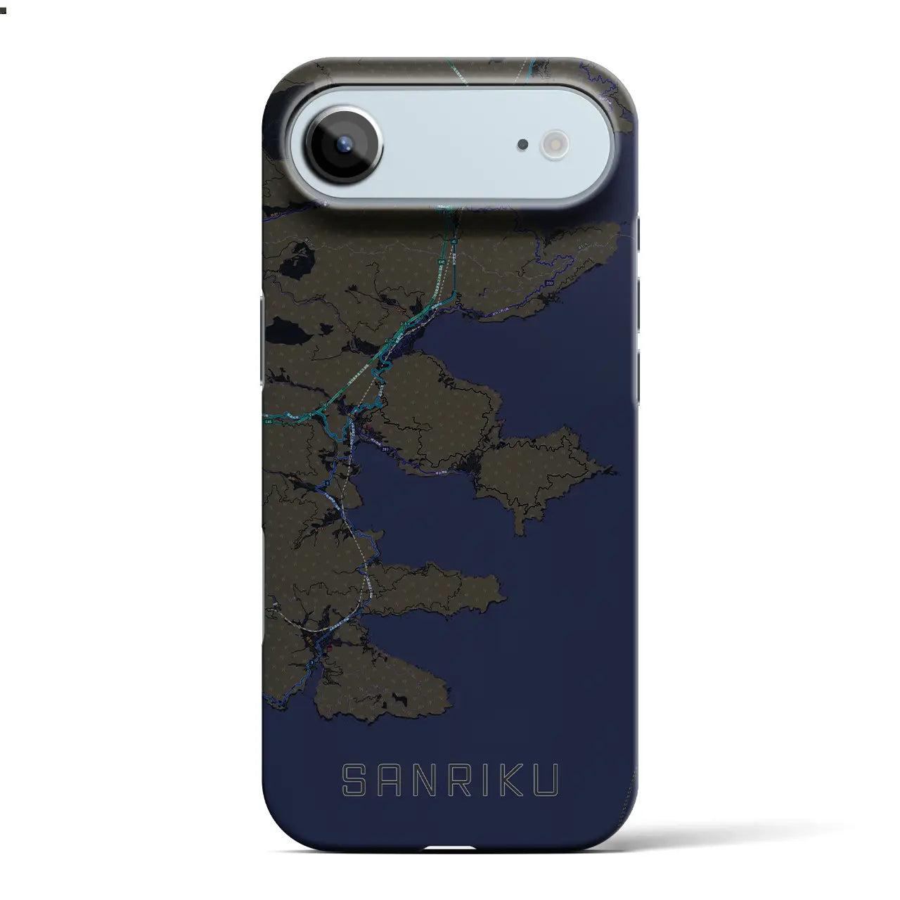 【三陸(岩手県)】地図柄iPhoneケース(バックカバータイプ)