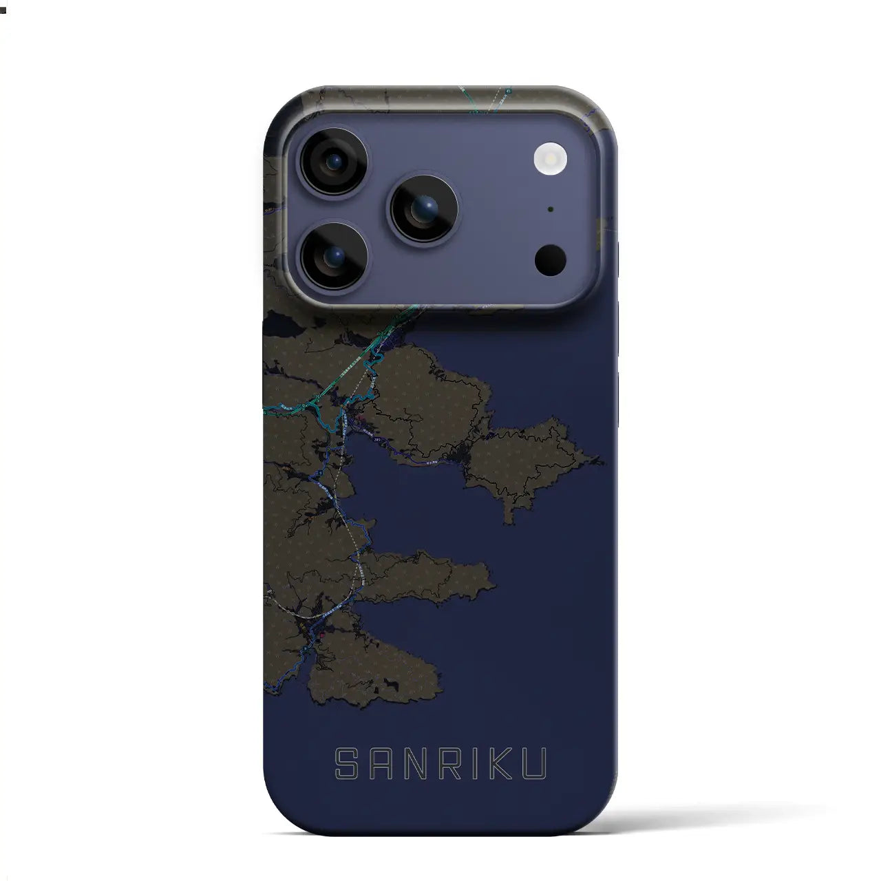 【三陸(岩手県)】地図柄iPhoneケース(バックカバータイプ)