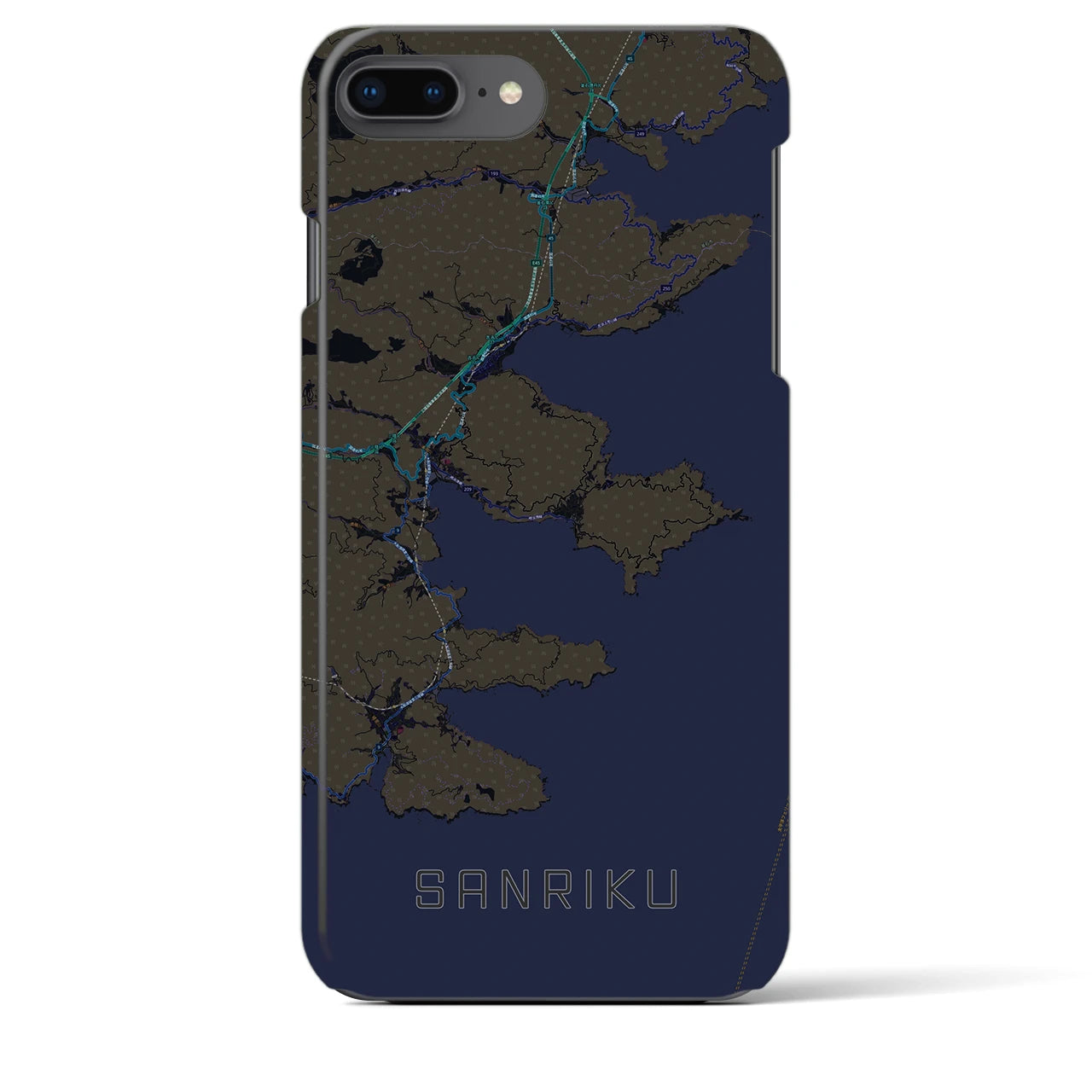 【三陸(岩手県)】地図柄iPhoneケース(バックカバータイプ)