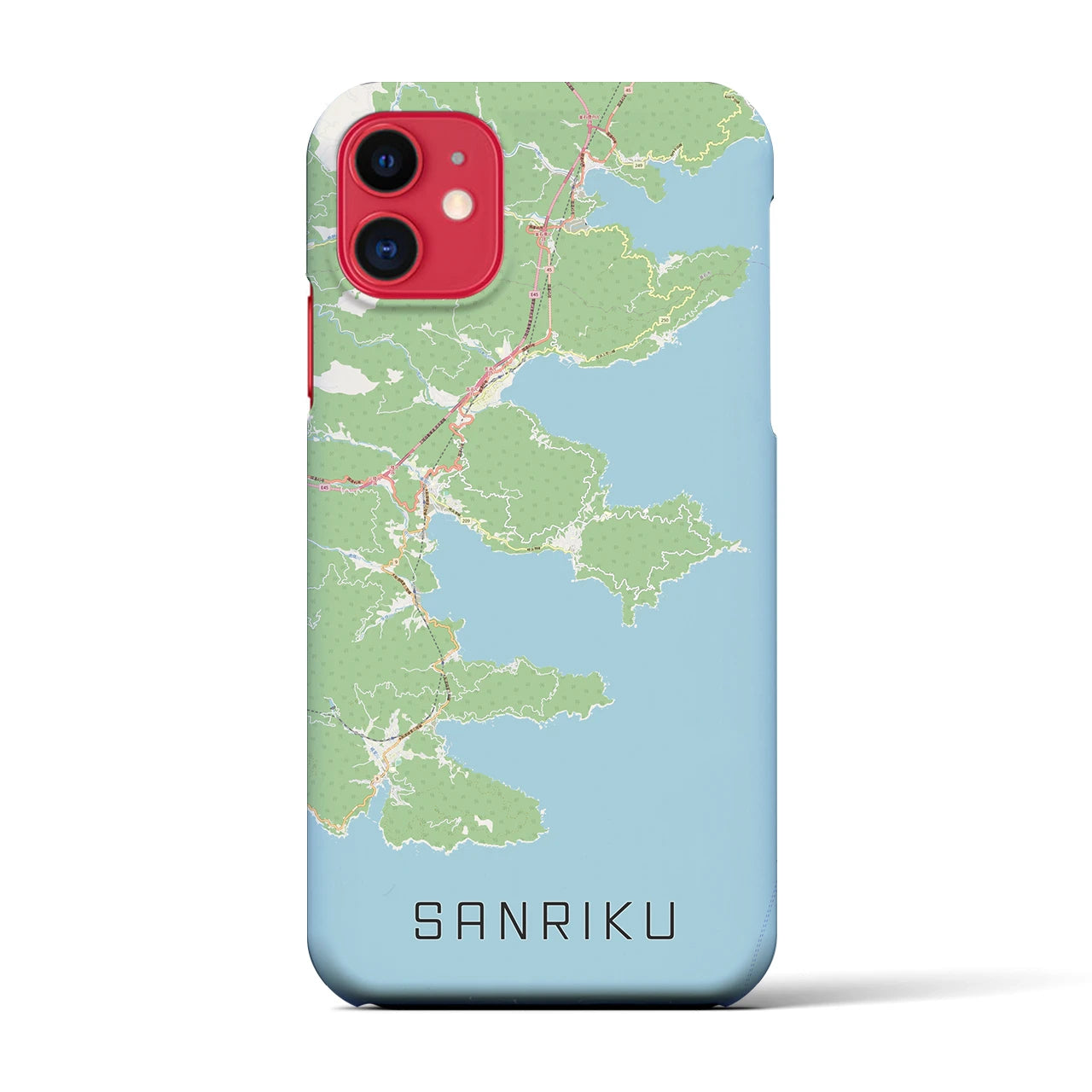 【三陸(岩手県)】地図柄iPhoneケース(バックカバータイプ)