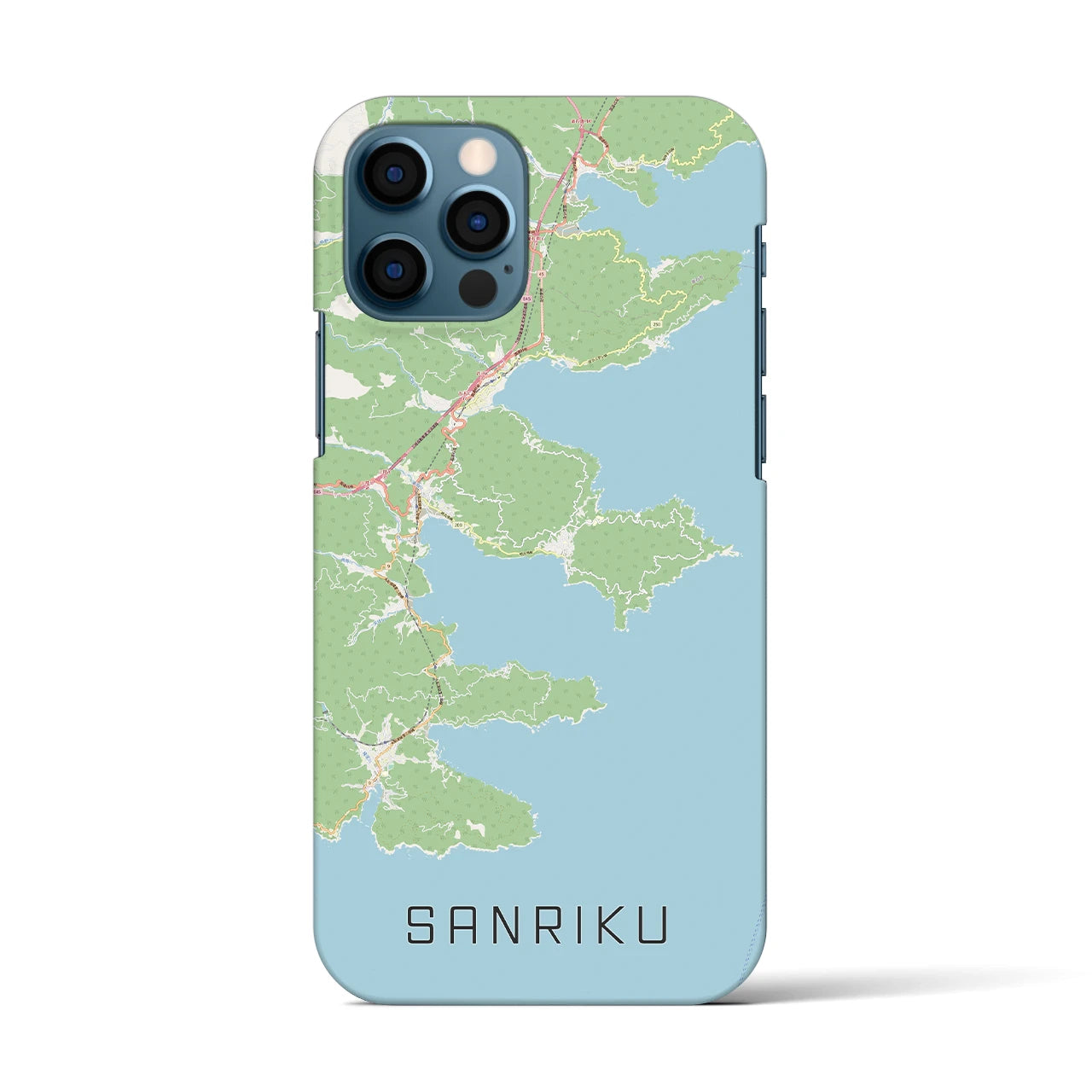 【三陸(岩手県)】地図柄iPhoneケース(バックカバータイプ)