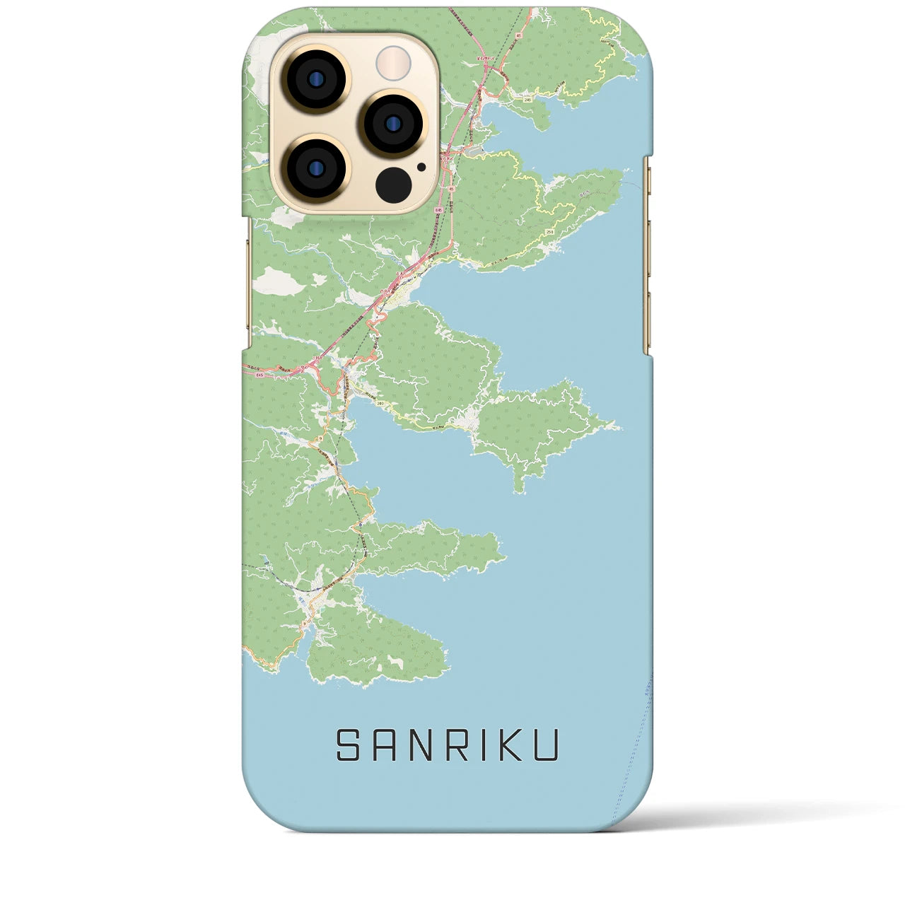 【三陸(岩手県)】地図柄iPhoneケース(バックカバータイプ)