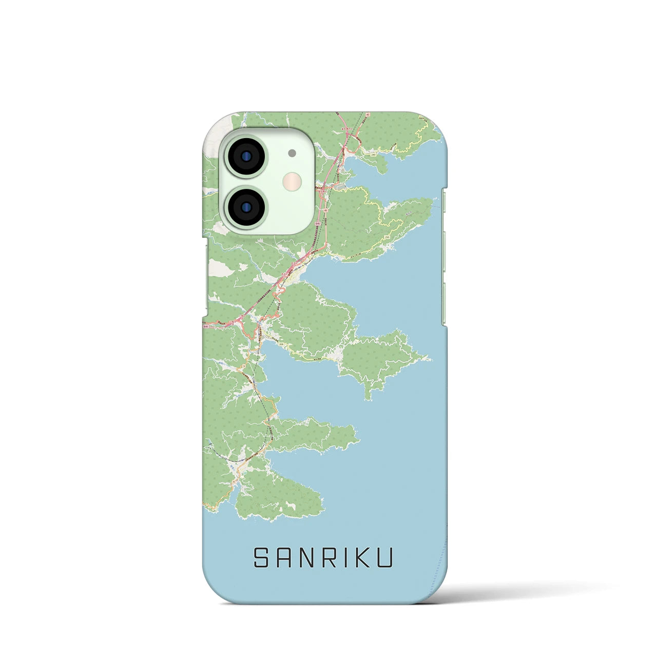 【三陸(岩手県)】地図柄iPhoneケース(バックカバータイプ)