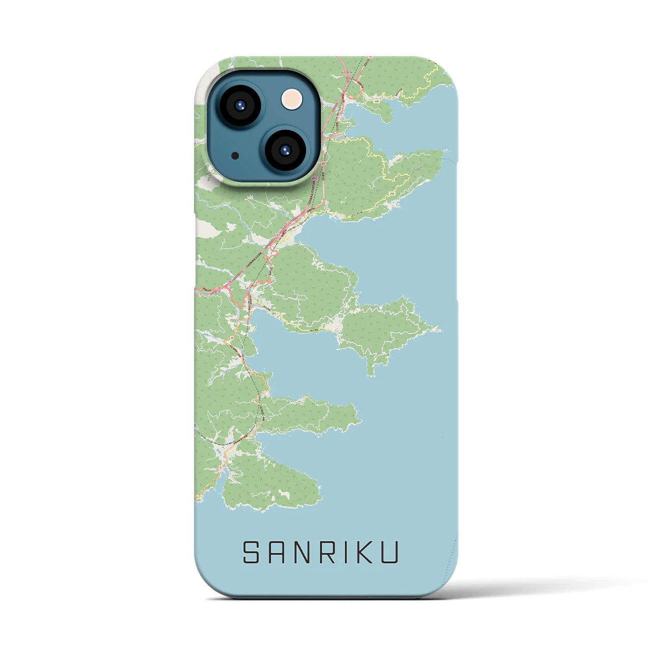 【三陸(岩手県)】地図柄iPhoneケース(バックカバータイプ)