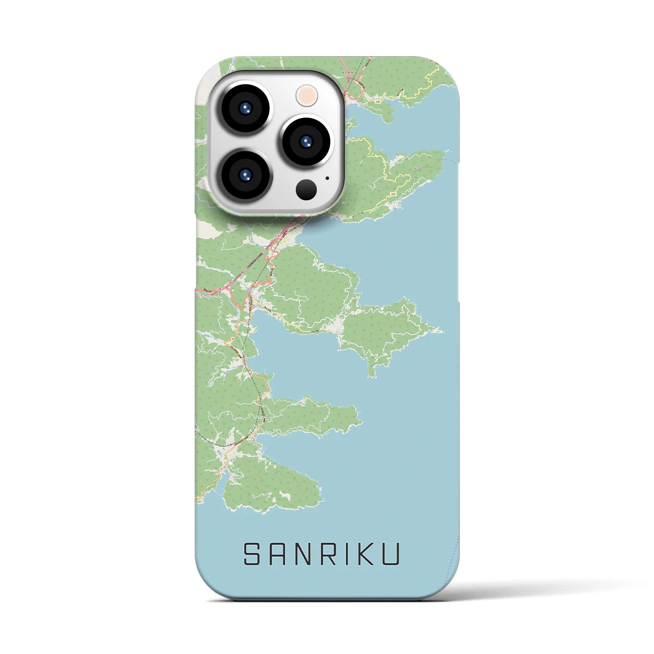【三陸(岩手県)】地図柄iPhoneケース(バックカバータイプ)