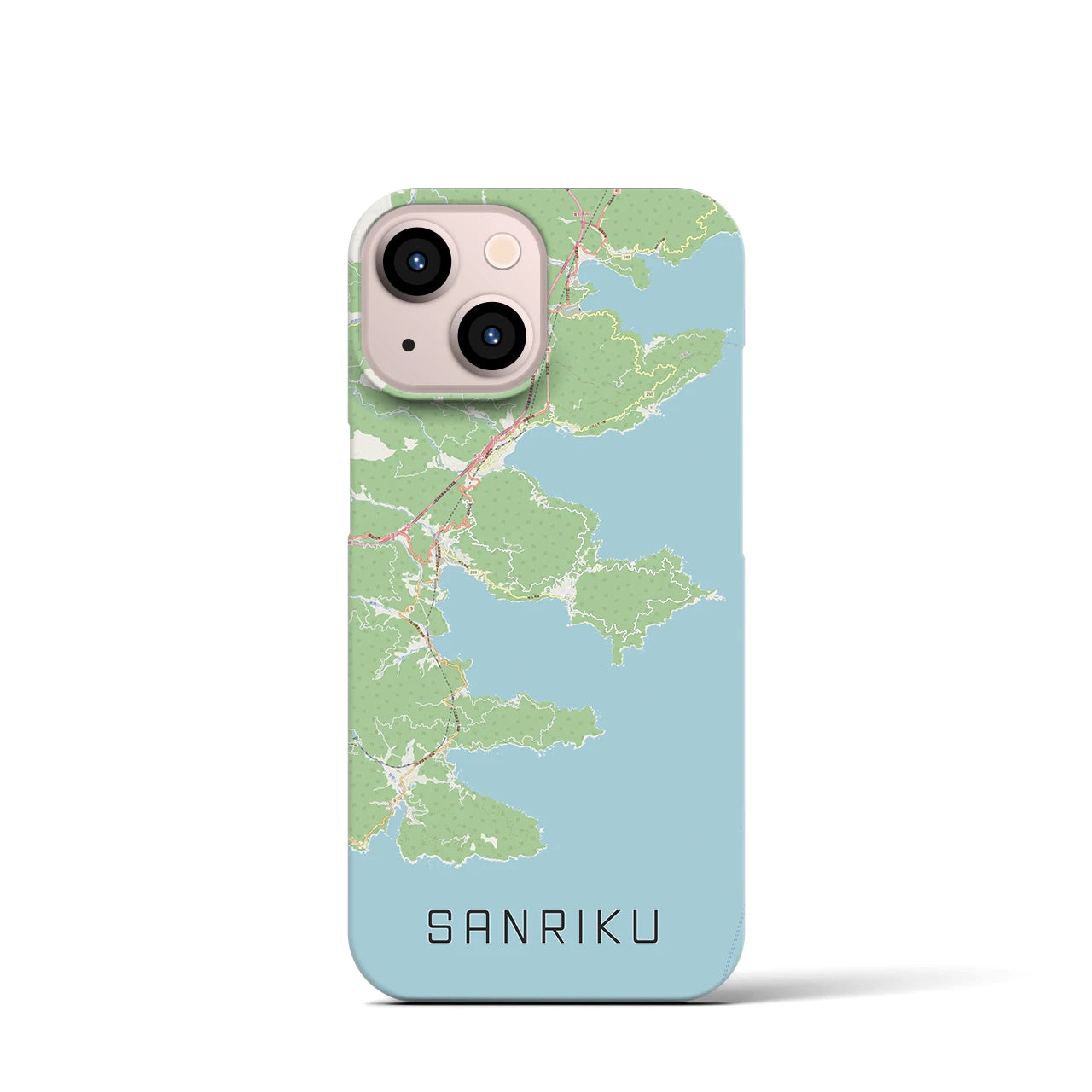 【三陸(岩手県)】地図柄iPhoneケース(バックカバータイプ)
