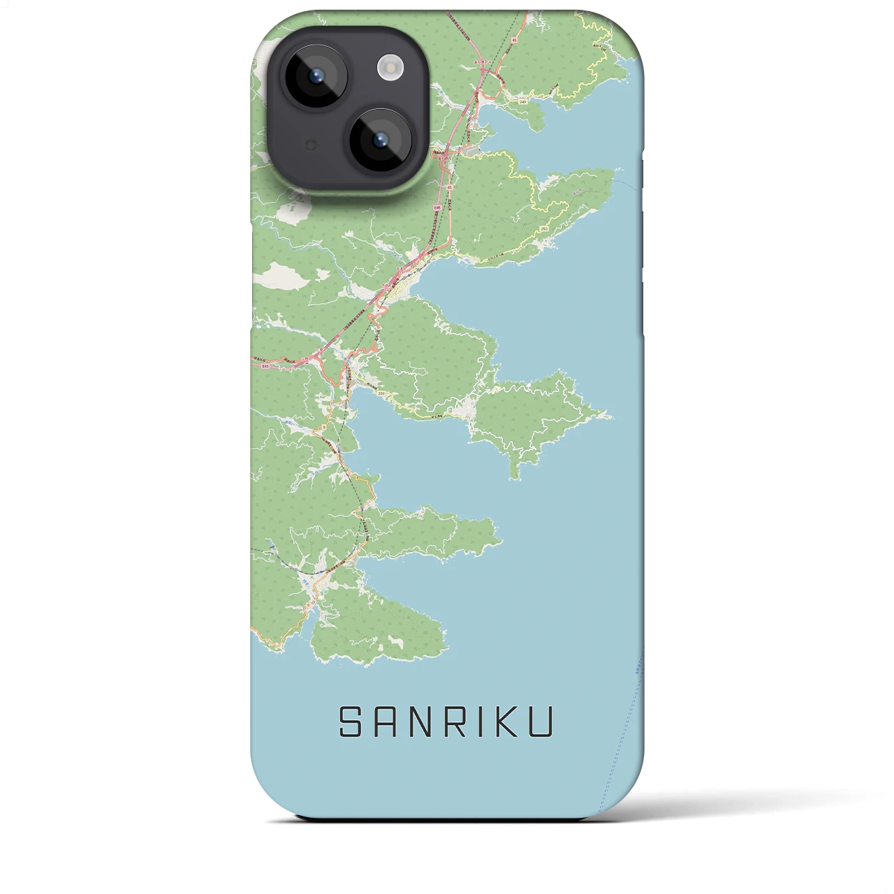 【三陸(岩手県)】地図柄iPhoneケース(バックカバータイプ)