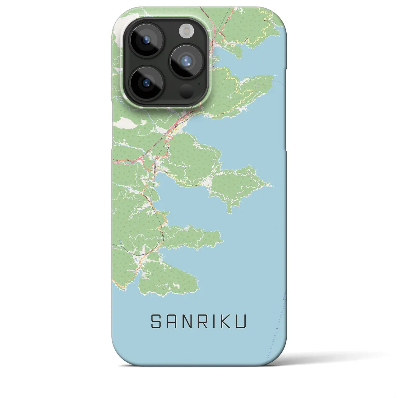 【三陸(岩手県)】地図柄iPhoneケース(バックカバータイプ)