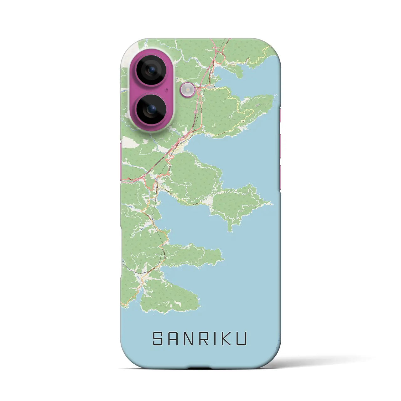 【三陸(岩手県)】地図柄iPhoneケース(バックカバータイプ)