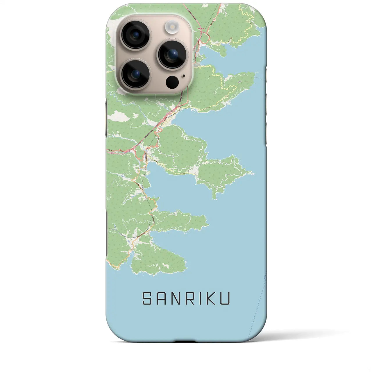 【三陸(岩手県)】地図柄iPhoneケース(バックカバータイプ)