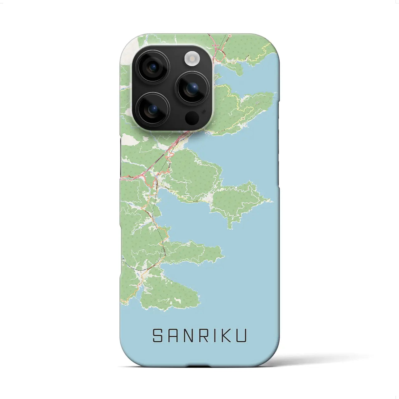 【三陸(岩手県)】地図柄iPhoneケース(バックカバータイプ)
