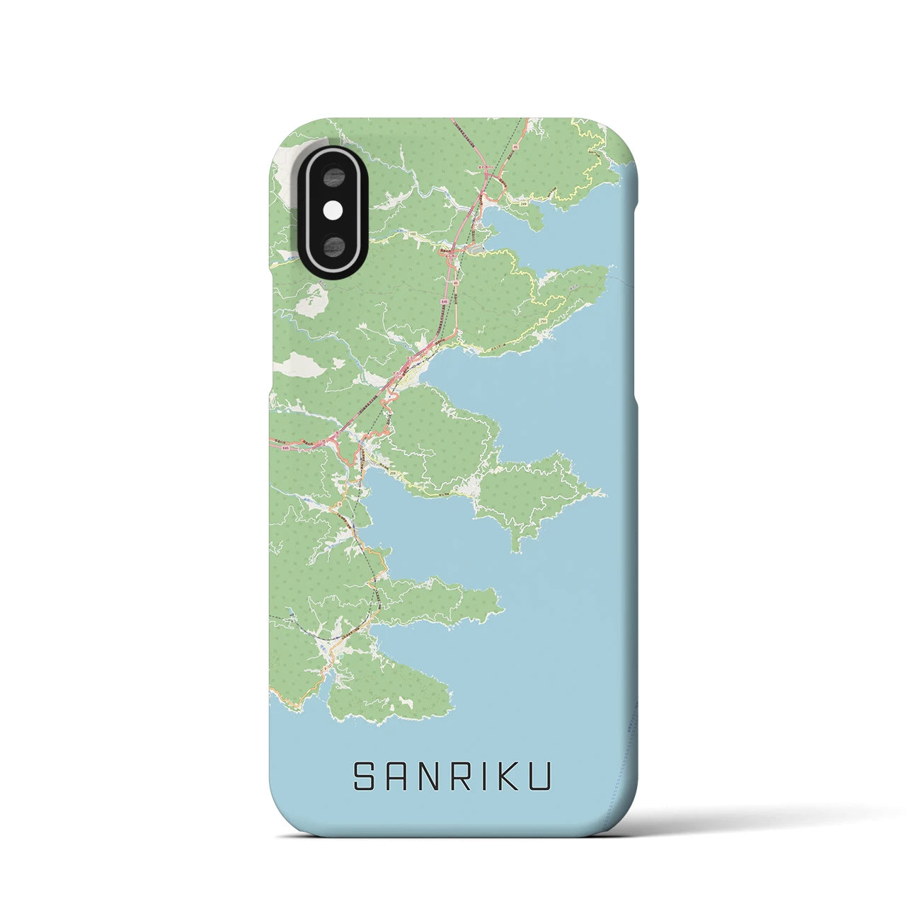 【三陸(岩手県)】地図柄iPhoneケース(バックカバータイプ)