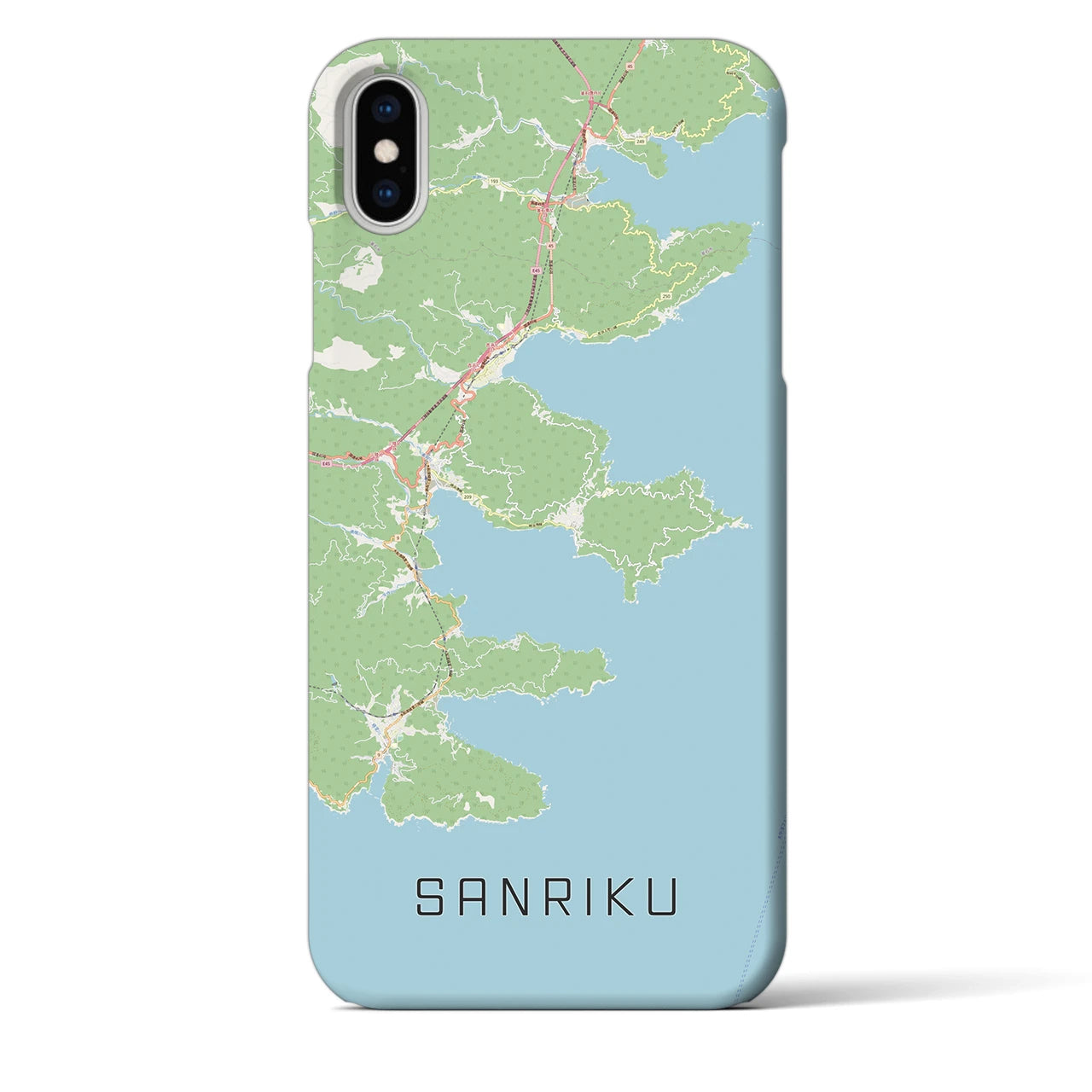 【三陸(岩手県)】地図柄iPhoneケース(バックカバータイプ)