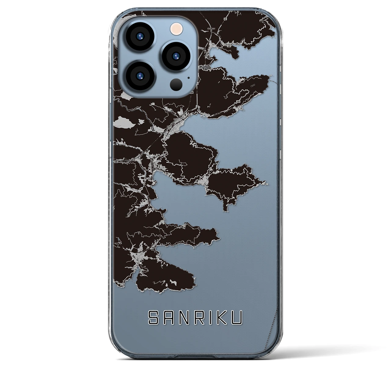 【三陸(岩手県)】地図柄iPhoneケース(クリアタイプ)