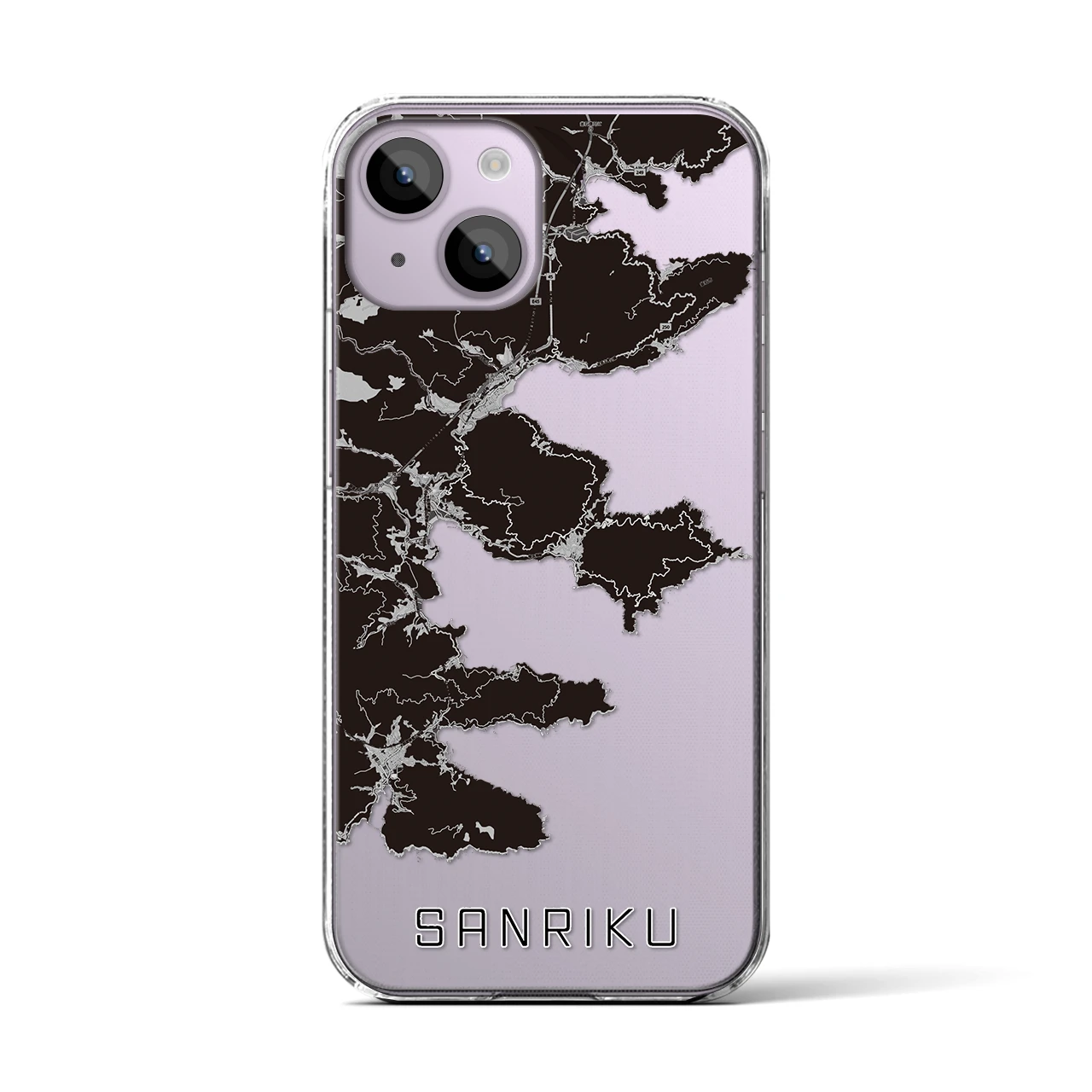 【三陸(岩手県)】地図柄iPhoneケース(クリアタイプ)