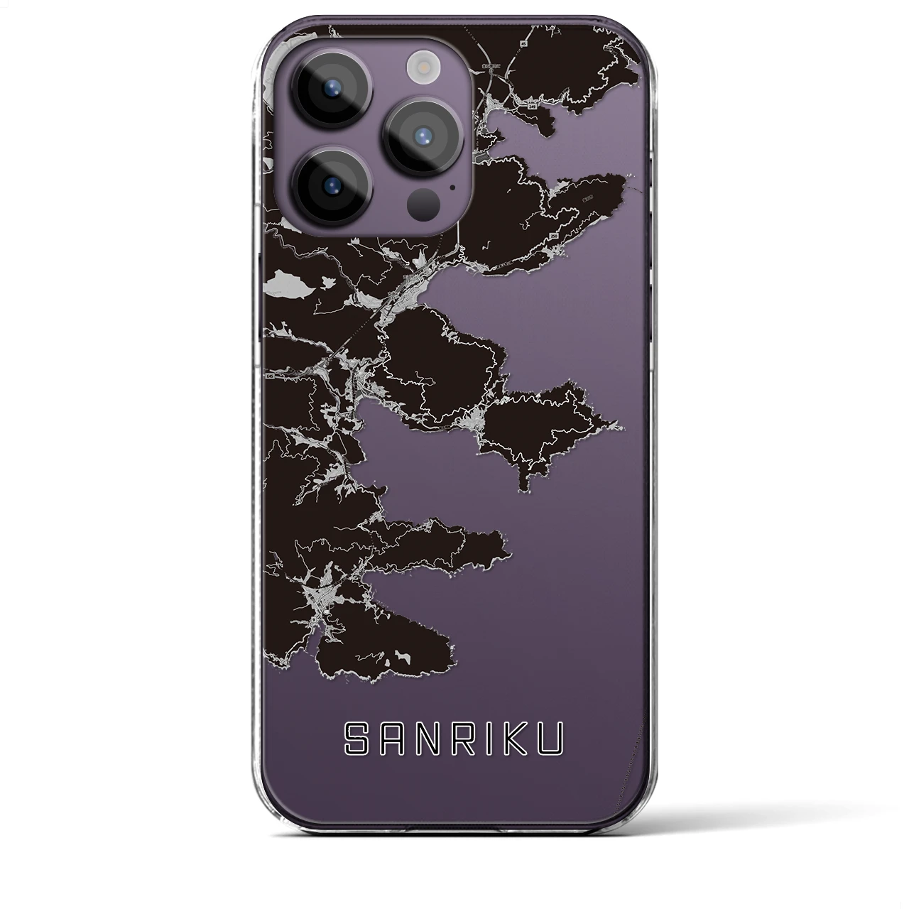 【三陸(岩手県)】地図柄iPhoneケース(クリアタイプ)