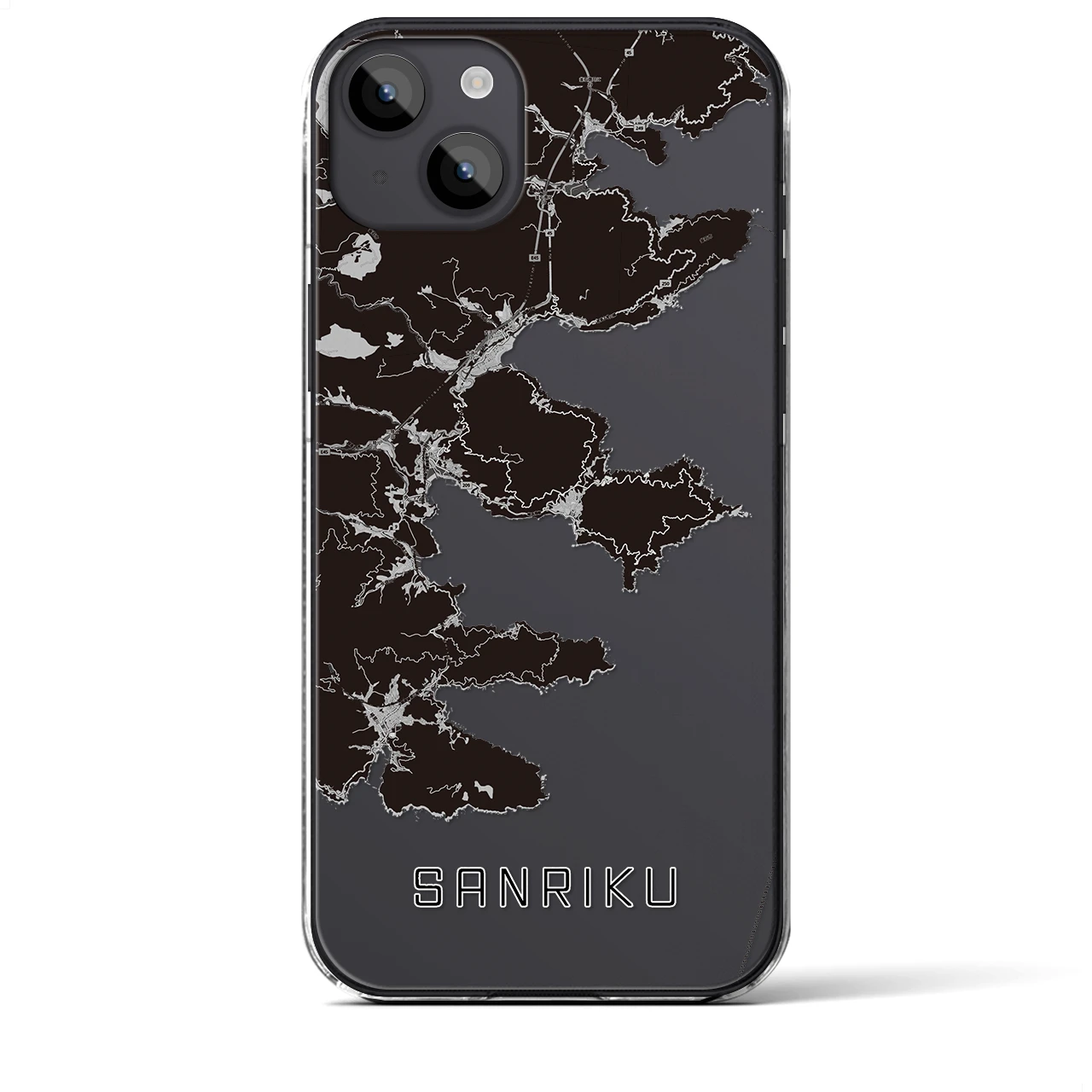 【三陸(岩手県)】地図柄iPhoneケース(クリアタイプ)