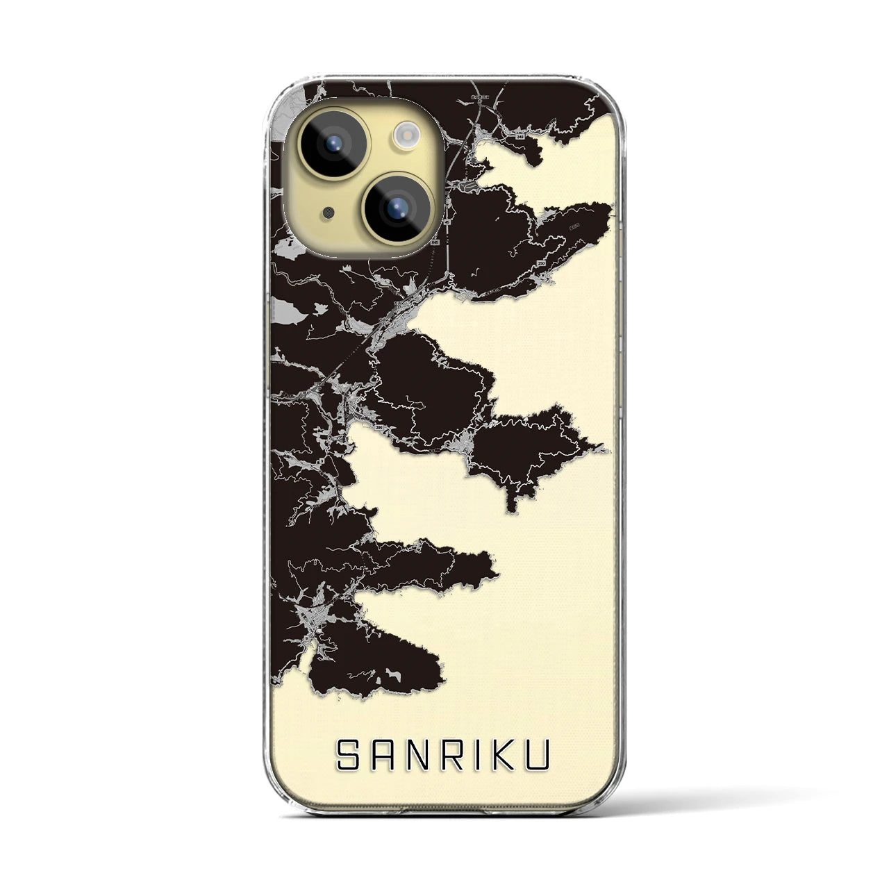 【三陸(岩手県)】地図柄iPhoneケース(クリアタイプ)