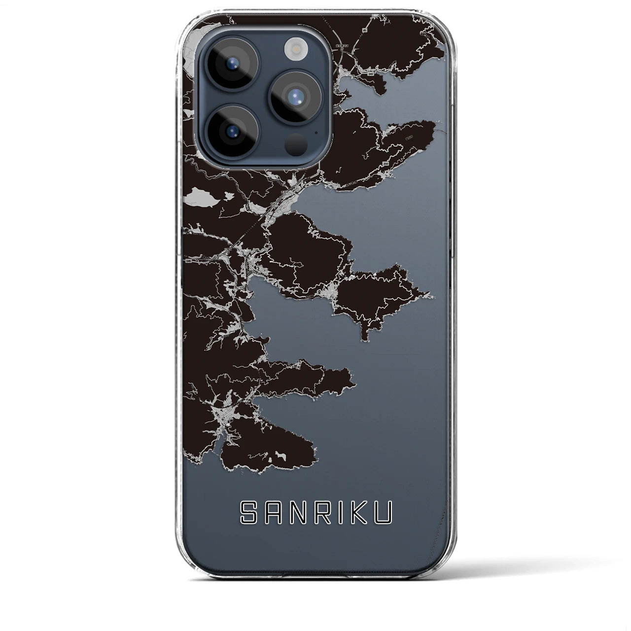 【三陸(岩手県)】地図柄iPhoneケース(クリアタイプ)