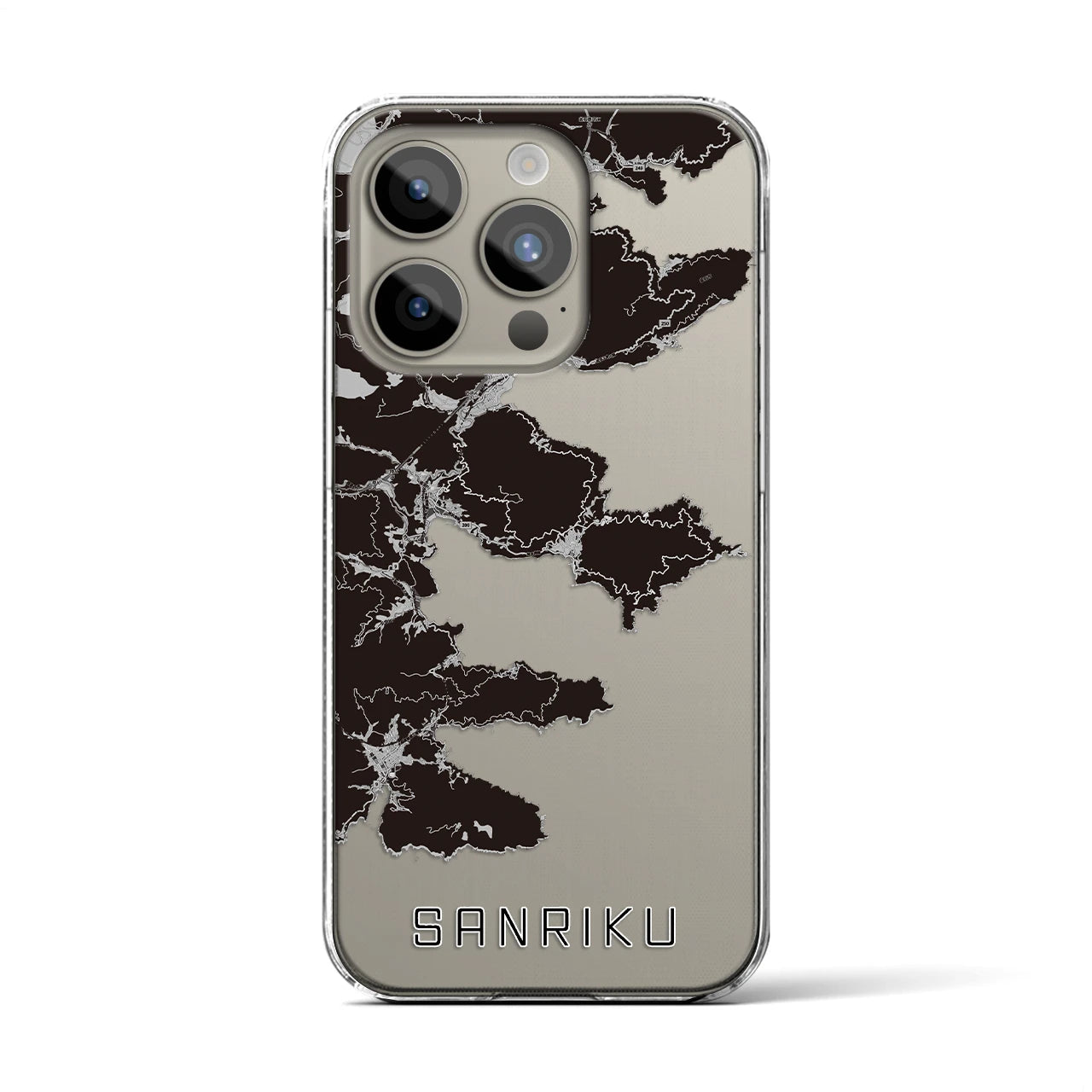 【三陸(岩手県)】地図柄iPhoneケース(クリアタイプ)