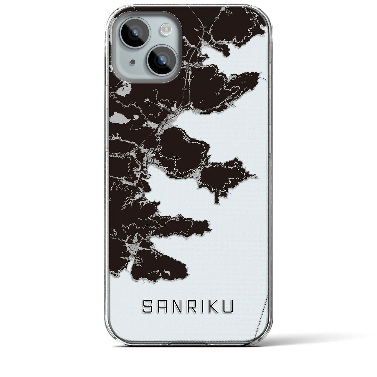 【三陸(岩手県)】地図柄iPhoneケース(クリアタイプ)