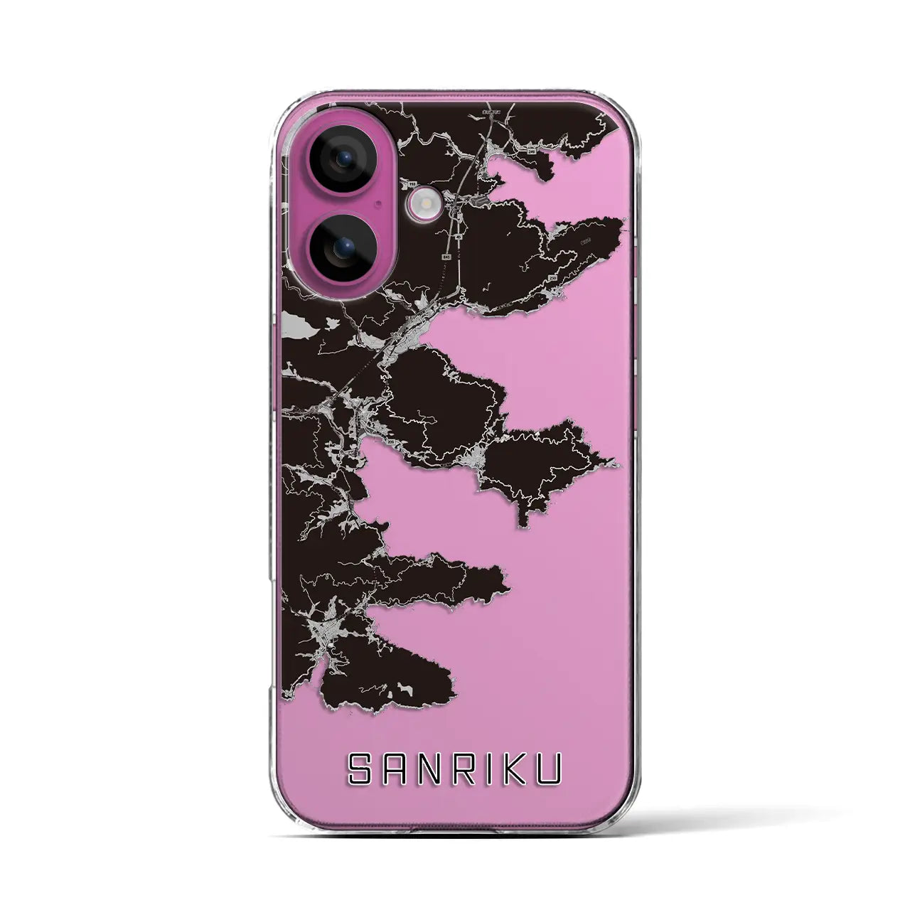 【三陸(岩手県)】地図柄iPhoneケース(クリアタイプ)