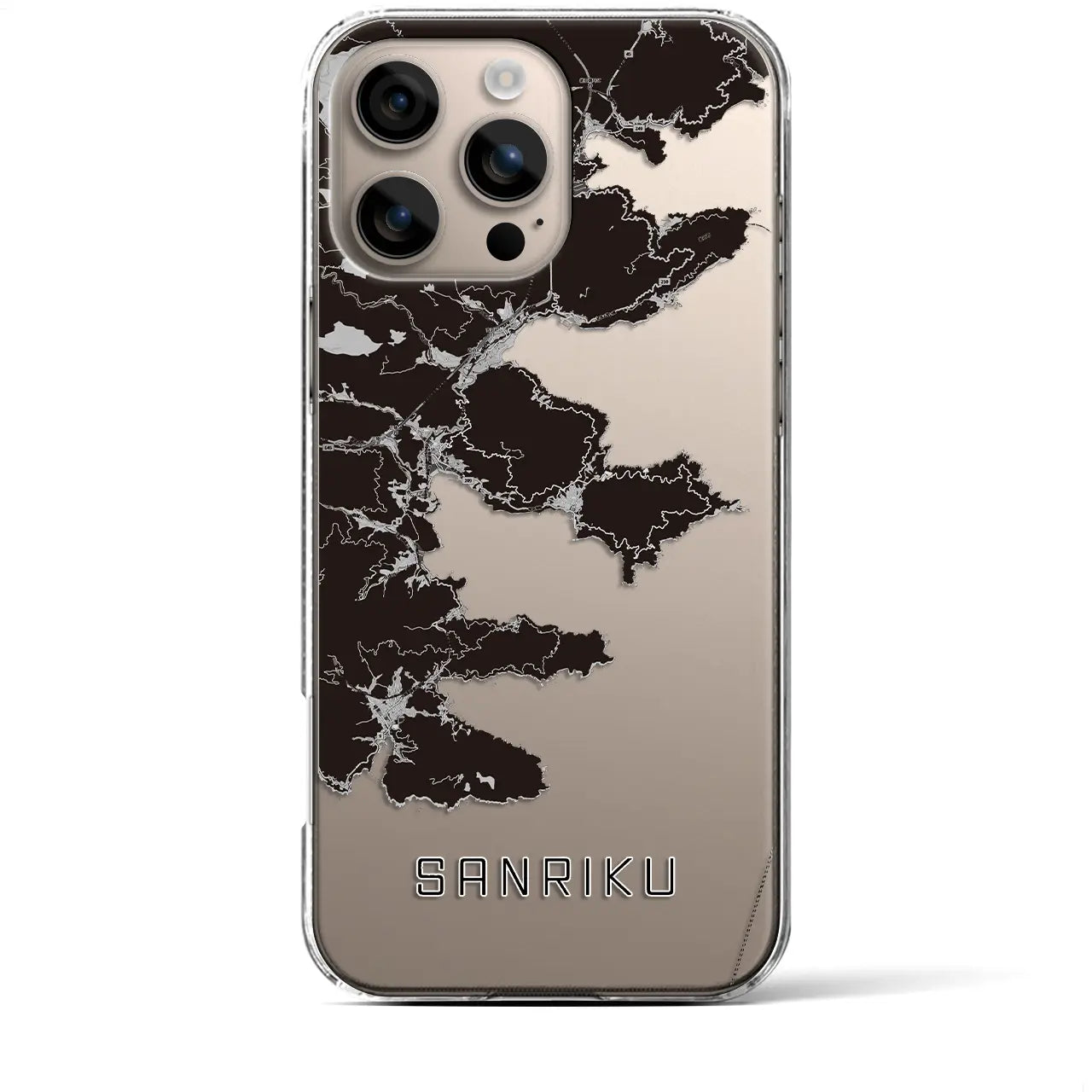 【三陸(岩手県)】地図柄iPhoneケース(クリアタイプ)