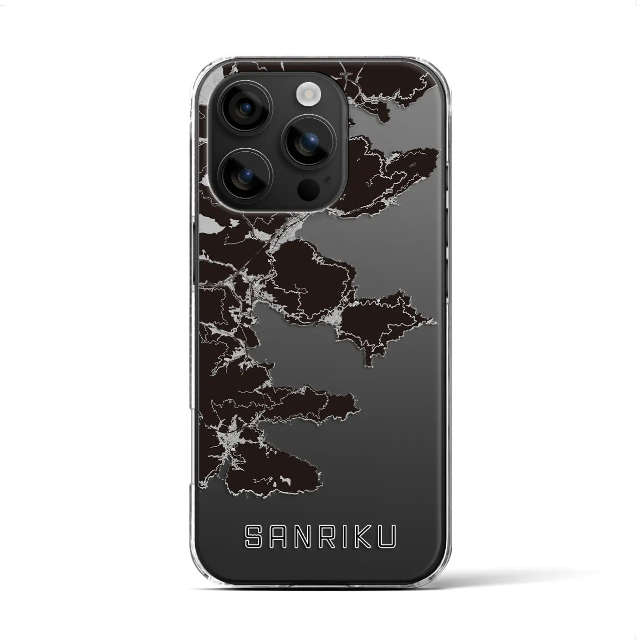 【三陸(岩手県)】地図柄iPhoneケース(クリアタイプ)