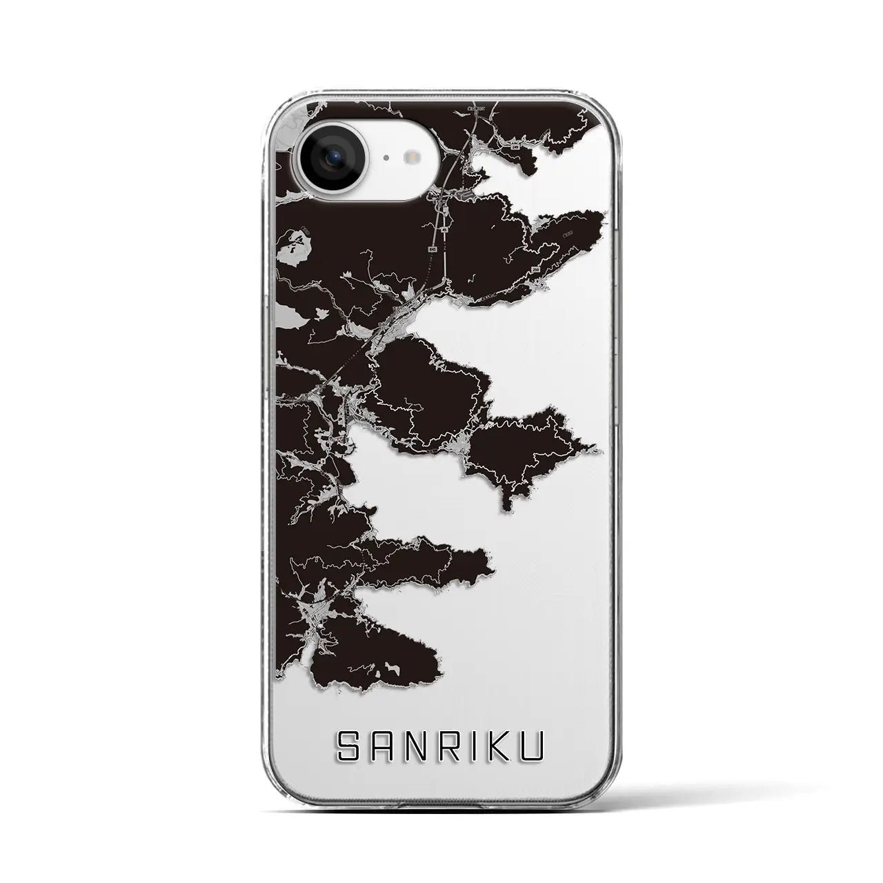 【三陸(岩手県)】地図柄iPhoneケース(クリアタイプ)