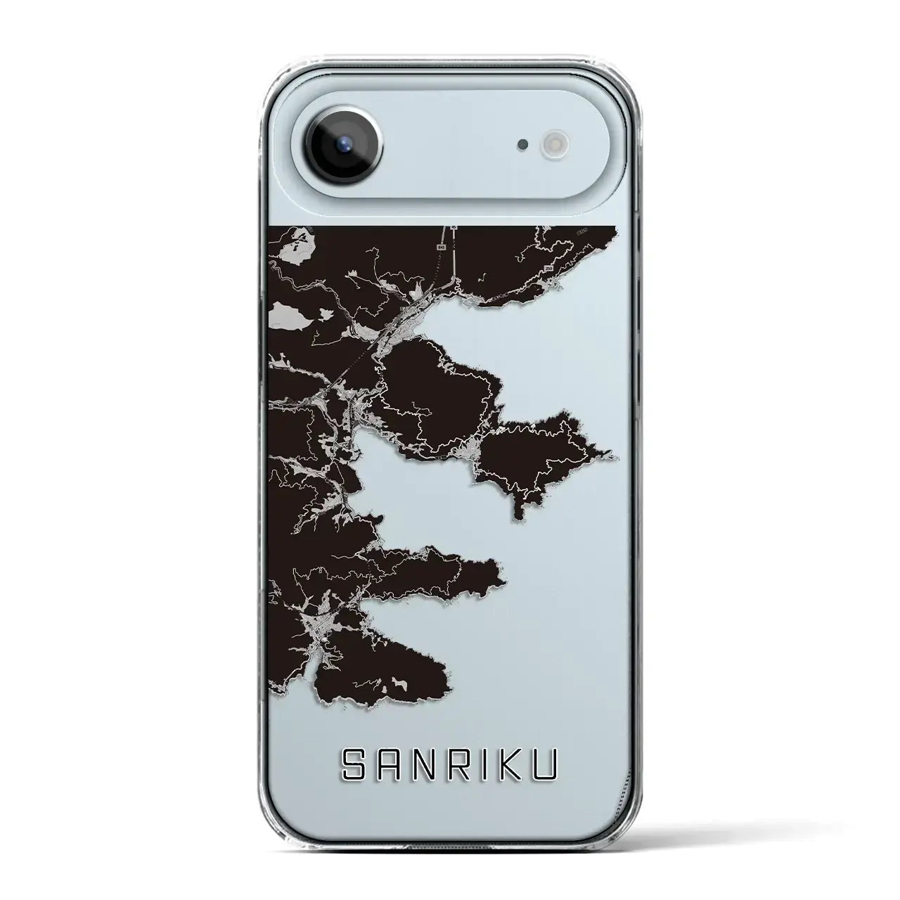 【三陸(岩手県)】地図柄iPhoneケース(クリアタイプ)