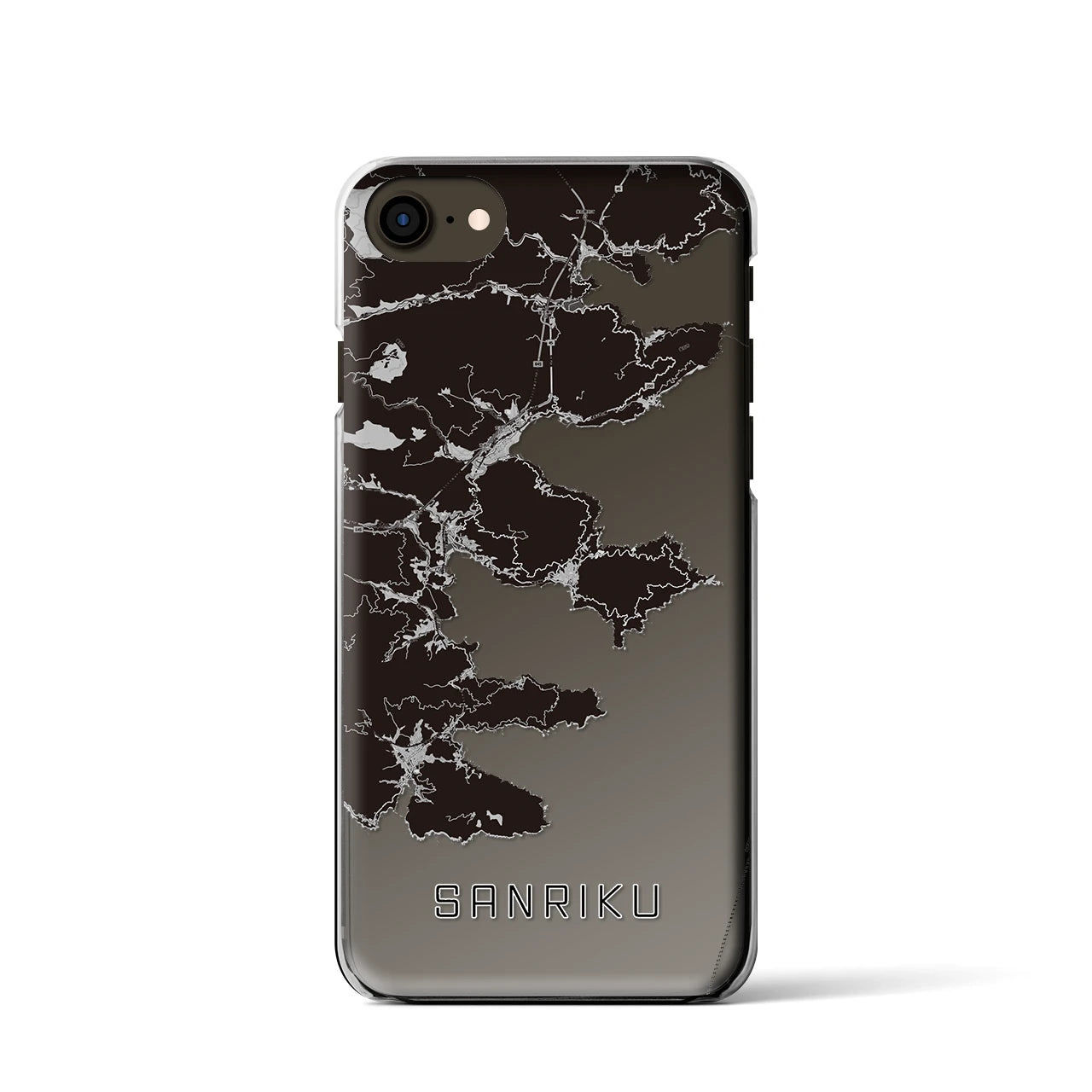 【三陸(岩手県)】地図柄iPhoneケース(クリアタイプ)