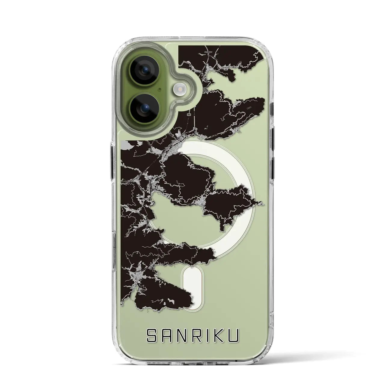 【三陸(岩手県)】地図柄iPhoneケース(MagSafeタイプ)
