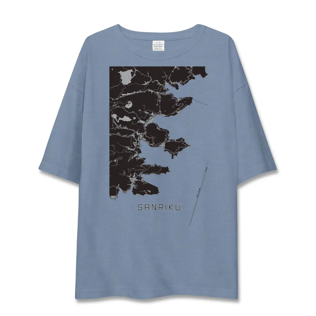 【三陸(岩手県)】地図柄ビッグシルエットTシャツ