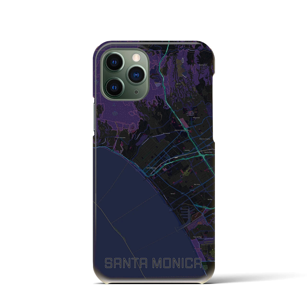 【サンタモニカ(アメリカ)】地図柄iPhoneケース(バックカバータイプ)