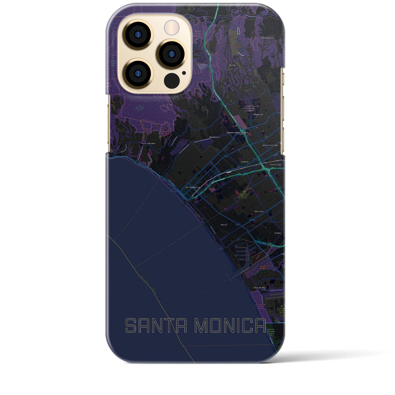 【サンタモニカ(アメリカ)】地図柄iPhoneケース(バックカバータイプ)