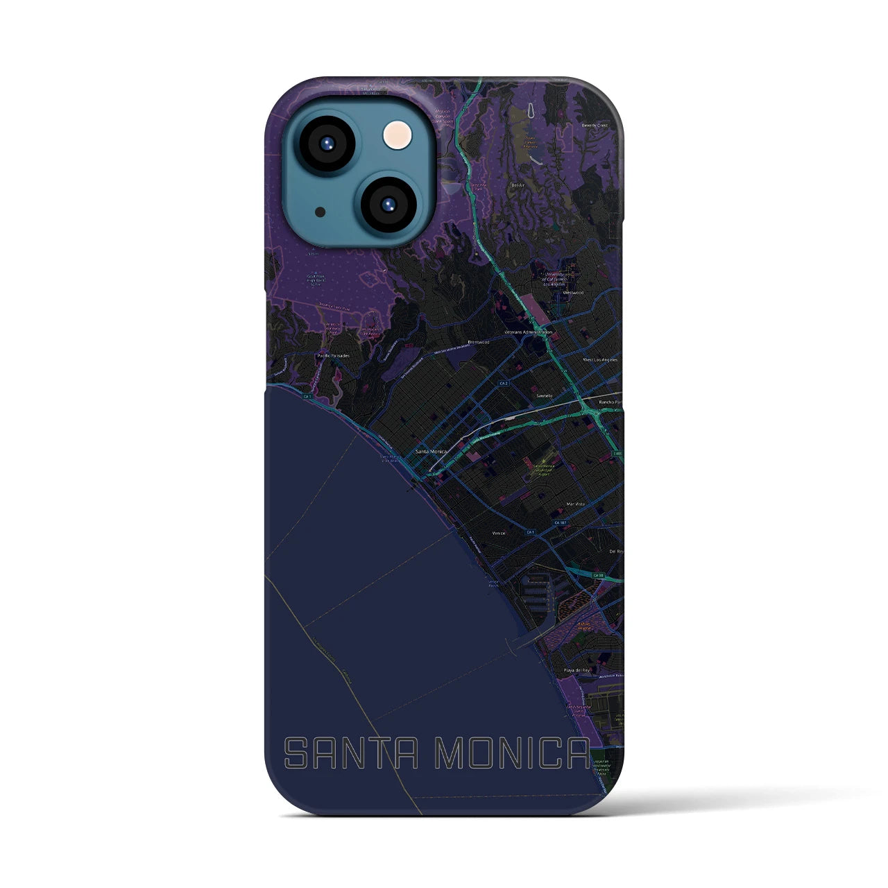 【サンタモニカ(アメリカ)】地図柄iPhoneケース(バックカバータイプ)