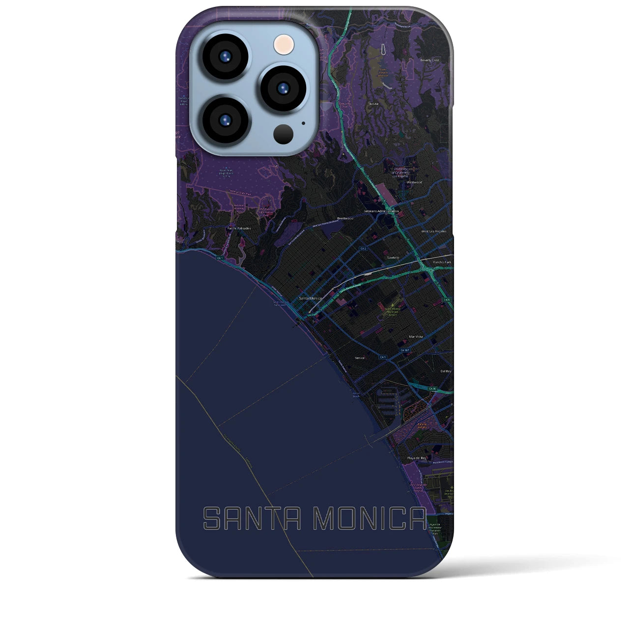 【サンタモニカ(アメリカ)】地図柄iPhoneケース(バックカバータイプ)