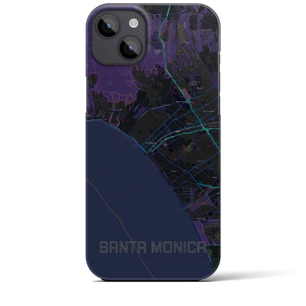 【サンタモニカ(アメリカ)】地図柄iPhoneケース(バックカバータイプ)