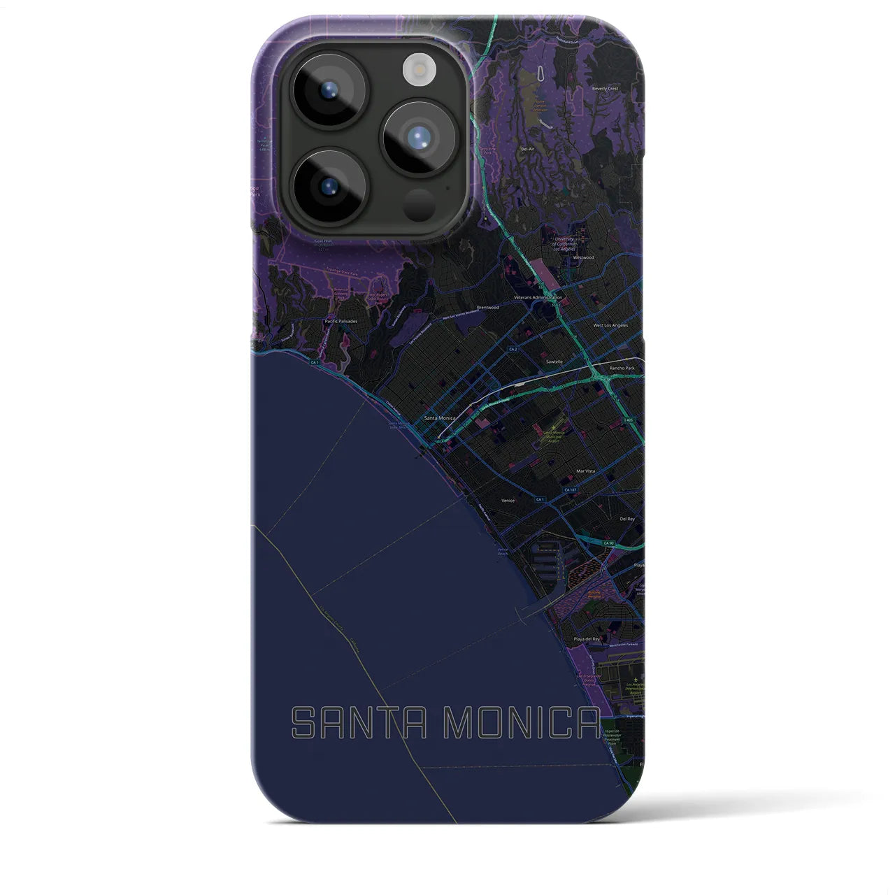 【サンタモニカ(アメリカ)】地図柄iPhoneケース(バックカバータイプ)