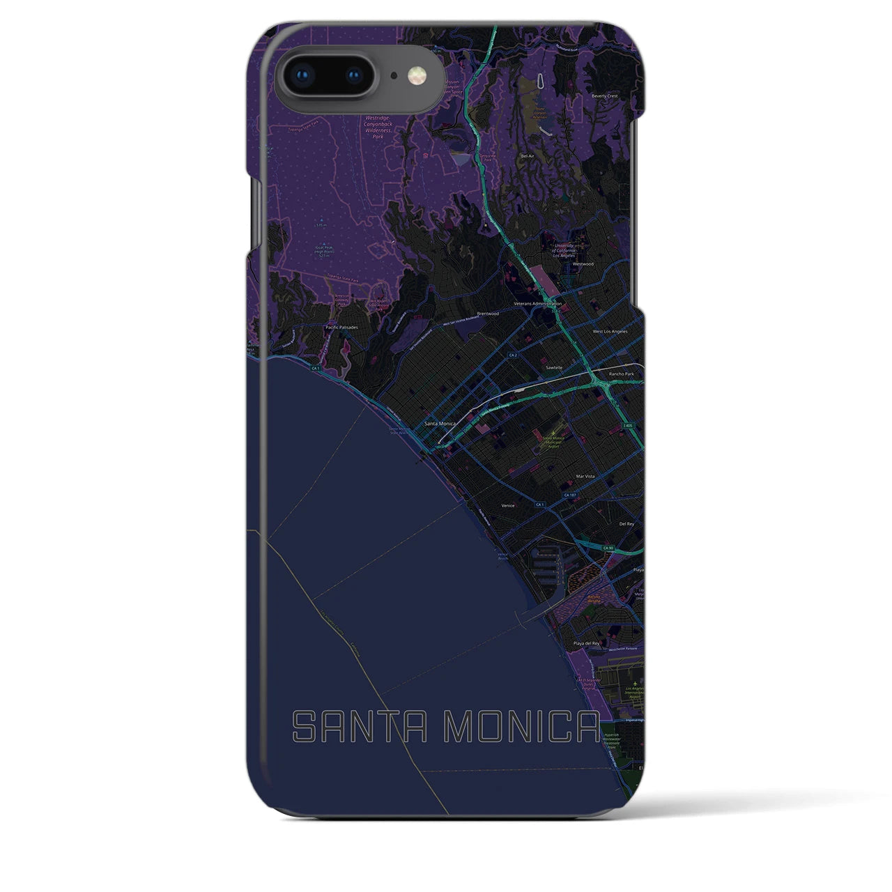 【サンタモニカ(アメリカ)】地図柄iPhoneケース(バックカバータイプ)