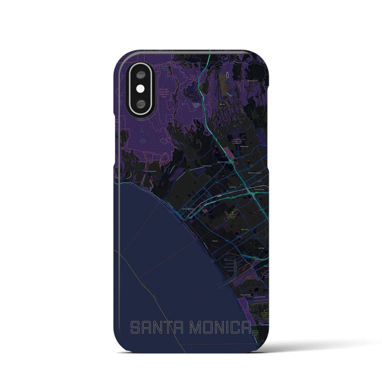 【サンタモニカ(アメリカ)】地図柄iPhoneケース(バックカバータイプ)