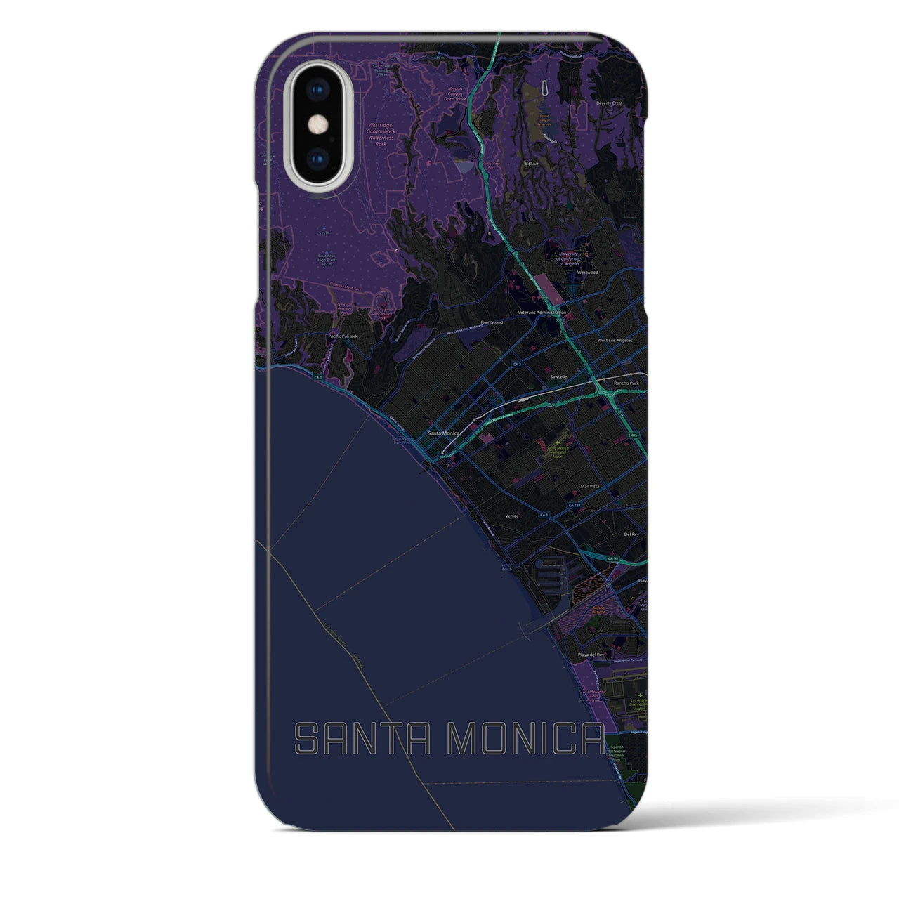【サンタモニカ(アメリカ)】地図柄iPhoneケース(バックカバータイプ)