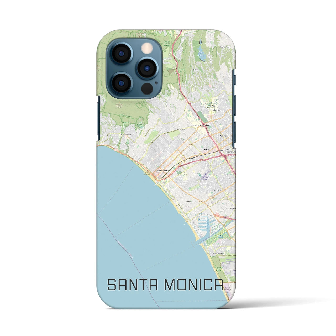【サンタモニカ(アメリカ)】地図柄iPhoneケース(バックカバータイプ)